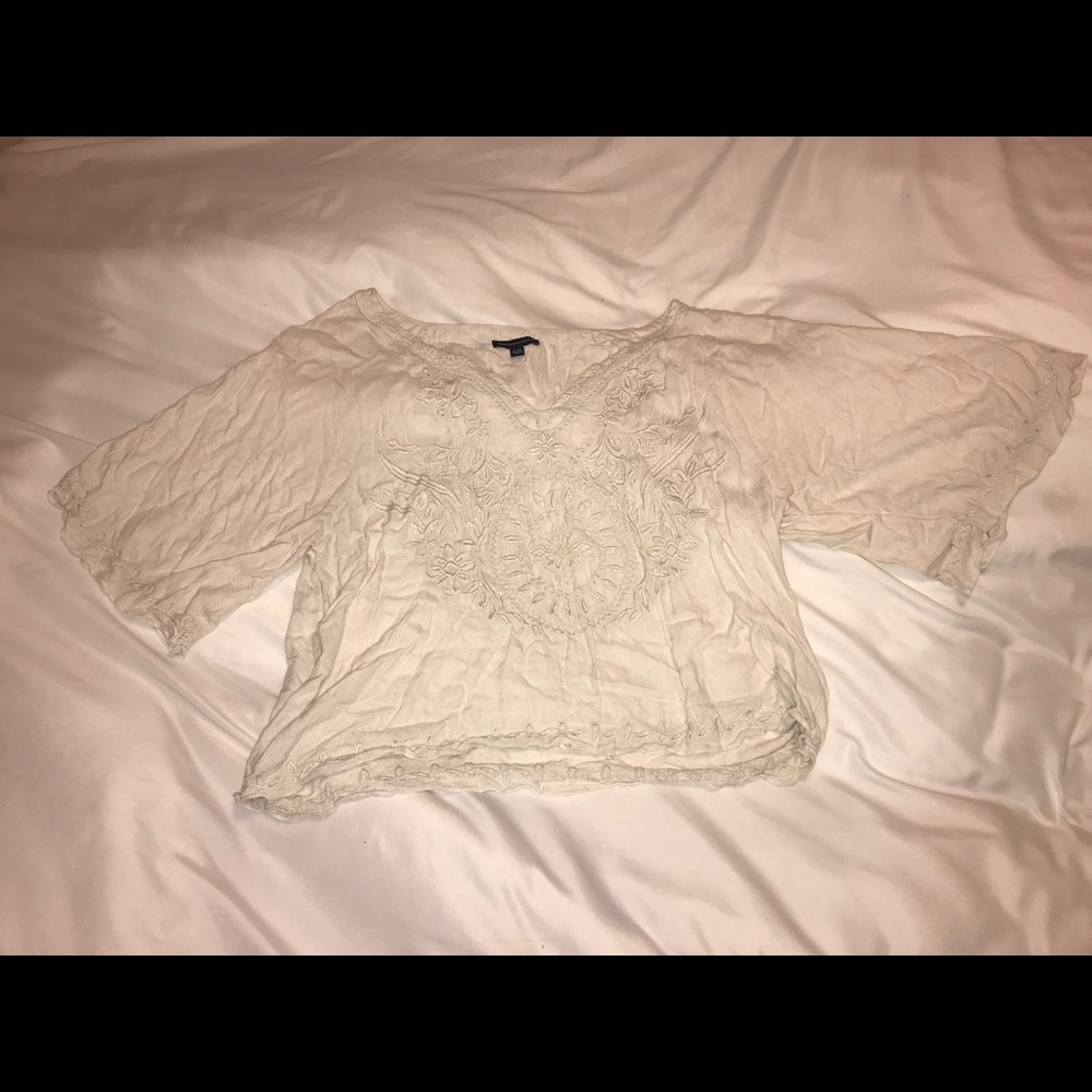 Loose Embroidered American Eagle Top